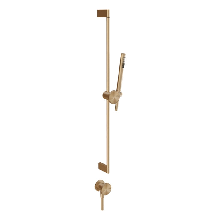 Gessi Ausziehbare Stange mit Wasseranschluss, antikalk Duschkopf und 150 cm Schlauch, Einsatz in Ausführung enthalten, Ausführung Warm Bronze gebürstet PVD ORGINI 66142#726