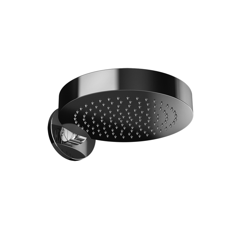 Gessi Drehbarer runder Duschkopf Ø 32 cm, wandmontiert, kalkabweisend, Black Metal PVD Finish ORIGINI 66150#706