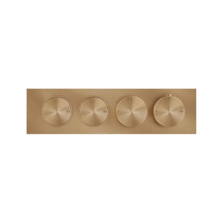Gessi Thermostatmischer mit zwei unabhängigen Funktionen, mit Ein-/Ausschalter, ohne Unterputzkörper, Warm Bronze gebürstet PVD ORIGINI 66222#726