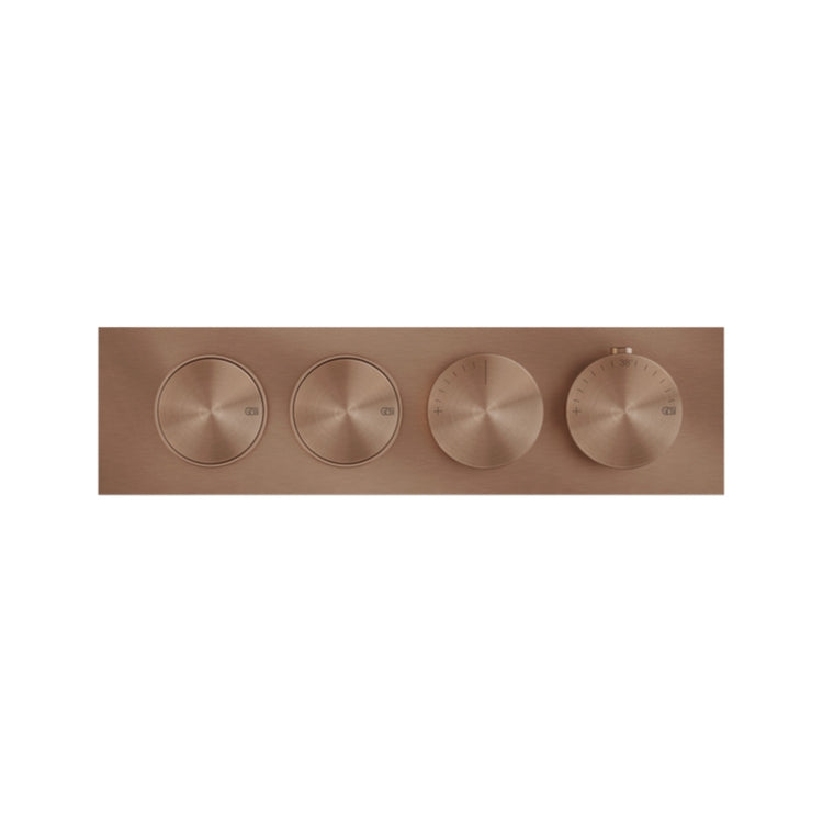 Gessi Thermostat-Mischbatterie mit zwei unabhängigen Funktionen, mit Ein-/Aus-Taste, ohne Unterputzkörper, Oberfläche Copper Brushed PVD ORIGINI 66222#708
