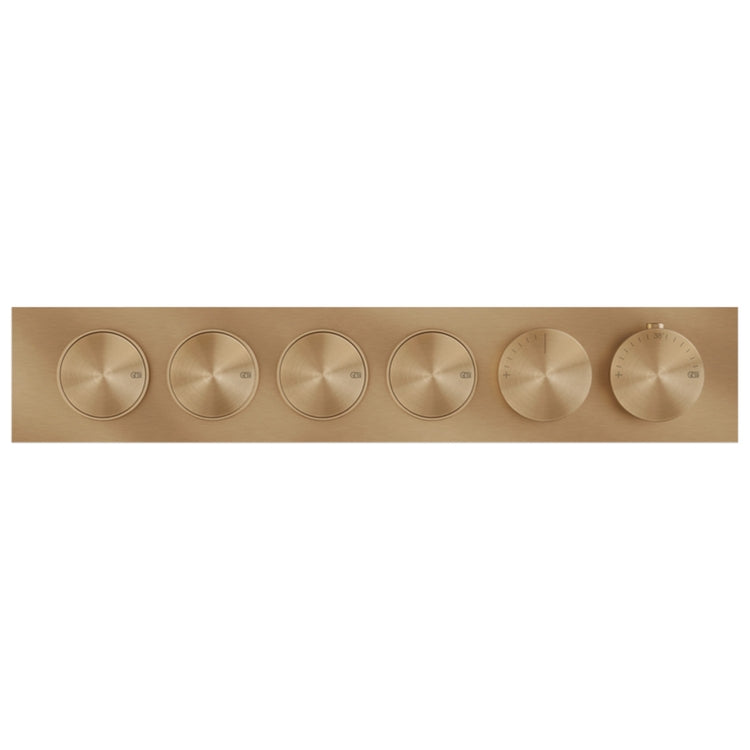 Gessi Thermostatmischer mit vier unabhängigen Funktionen, mit Ein-/Ausschalter, ohne Unterputzkörper, Warm Bronze gebürstet PVD ORIGINI 66226#726