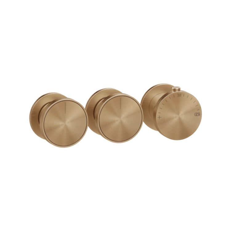 Gessi Wand-Thermostatmischer, 2 unabhängige Wege, horizontale oder vertikale Installation, ohne Unterputzkörper, Oberfläche warm bronze brushed PVD ORIGINI 66334#726