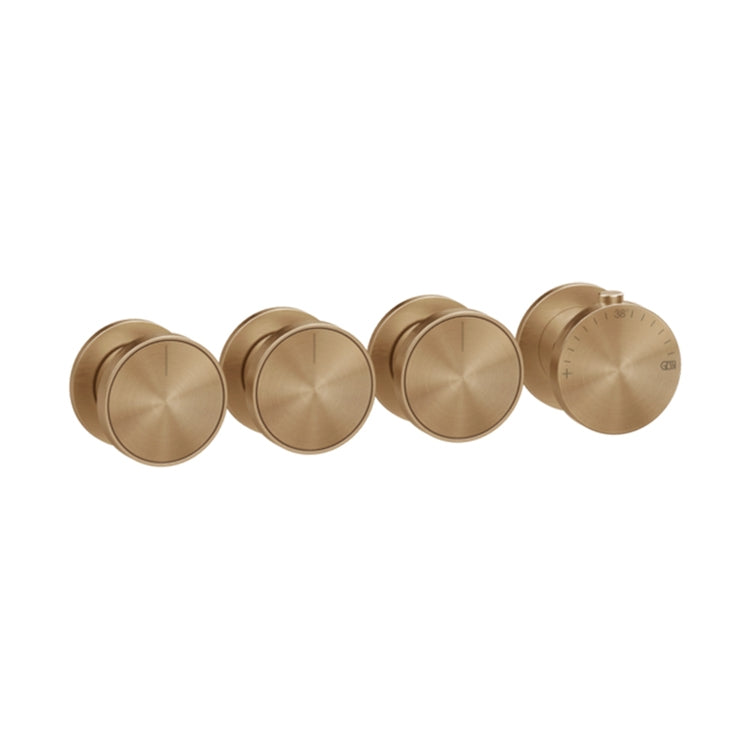 Gessi Wand-Thermostatmischer, 3 unabhängige Wege, horizontale oder vertikale Installation, ohne Unterputzkörper, Oberfläche warm bronze brushed PVD ORIGINI 66336#726