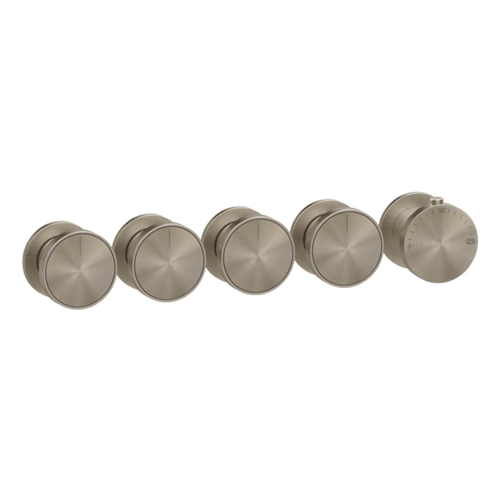Gessi Thermostat-Wandmischer, 4 unabhängige Wege, horizontale oder vertikale Installation, ohne Einbaukörper, Oberfläche Finox gebürstetes Nickel ORIGINI 66338#149