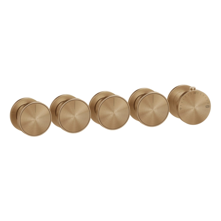 Gessi Wand-Thermostatmischer, 4 unabhängige Wege, horizontale oder vertikale Installation, ohne Unterputzkörper, Oberfläche warm bronze brushed PVD ORIGINI 66338#726