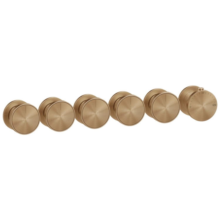 Gessi Wand-Thermostatmischer, 5 unabhängige Wege, horizontale oder vertikale Installation, ohne Unterputzkörper, Oberfläche warm bronze brushed PVD ORIGINI 66340#726