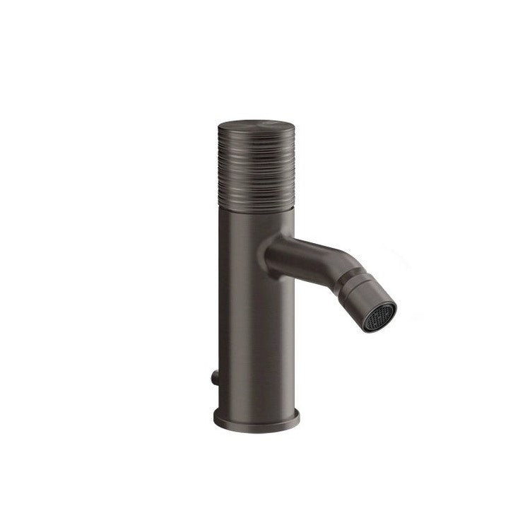 Gessi Bidetmischer, mit Ablauf und Anschlussflexschläuchen, Oberfläche Black Metal Brushed PVD HABITO TRAME 70307#707