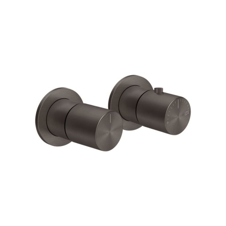 Gessi Thermostatischer Wand-Duschmischer 2 Wege, Oberfläche Black Metal Brushed PVD HABITO 70034#707