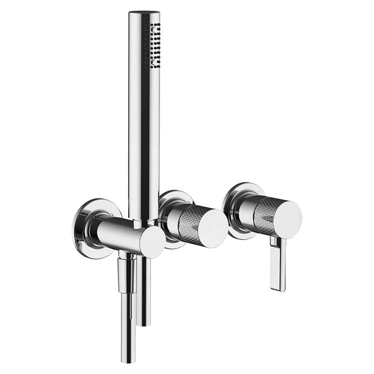 Gessi Wand-Duschmischer 2 Wege mit Umschalter, Wasseranschluss und Duschhalter, Chromoberfläche INCISO 58345#031