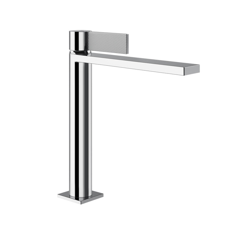 Gessi Waschtischmischer mittlere Höhe 25 cm, ohne Ablauf, mit Flexschläuchen, Chromoberfläche INVERSO DIAMANTATO 73606#031
