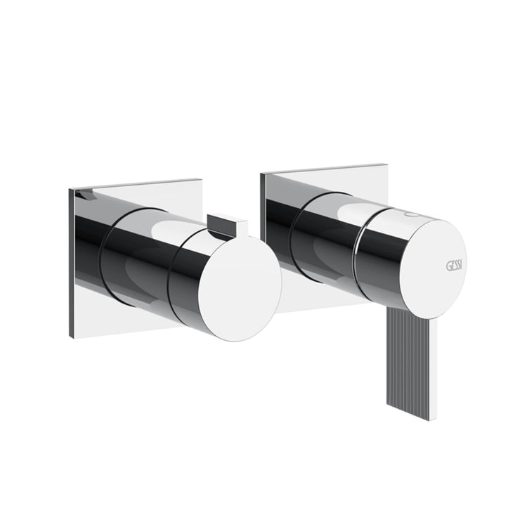 Gessi Wandmischer, für Dusche, 2 Wege, ohne Einbaukörper, Chrom-Finish INVERSO RIGATO 73538#031