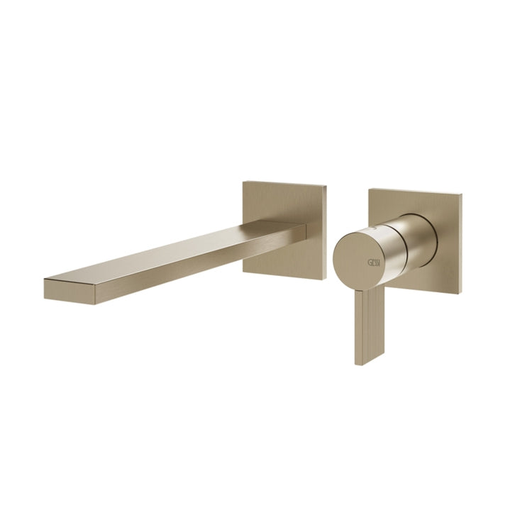 Gessi Wand-Waschtischmischer, ohne Einbauteil, Finish Finox gebürstetes Nickel INVERSO RIGATO 73588#149