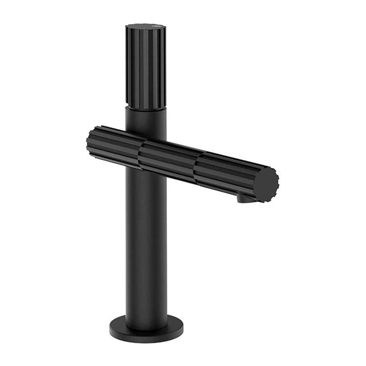 Gessi Waschtischarmatur H. 21,2 cm, ohne Abfluss, mit Flexschläuchen, Farbe Schwarz matt INCASTRI 75002#299