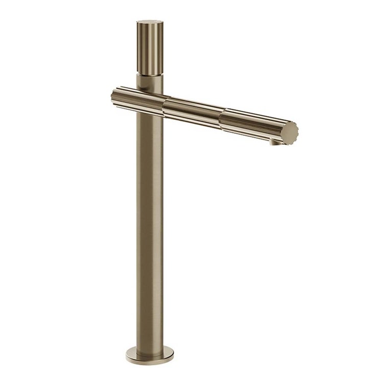 Gessi Waschtischarmatur H. 36,2 cm, ohne Abfluss, mit Flexschläuchen, Oberfläche finox gebürstetes Nickel INCASTRI 75004#149