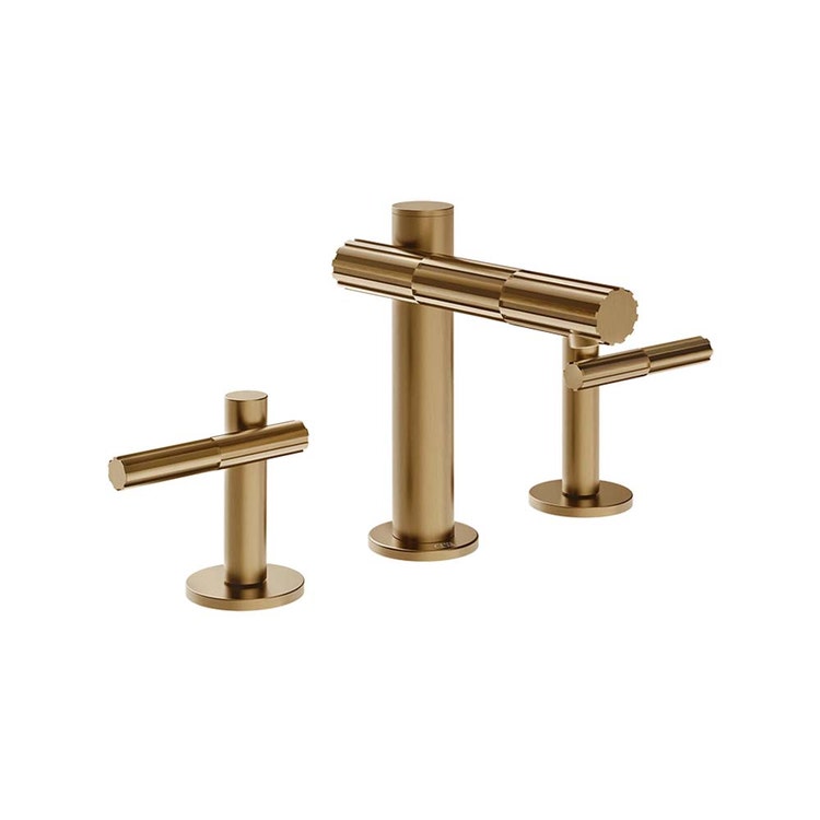 Gessi Güsse Einsätze Waschbecken-Gruppe H. 15,8 cm, ohne Abfluss, mit Flexschläuchen, Warm Bronze gebürstet PVD INCASTRI 75014#726