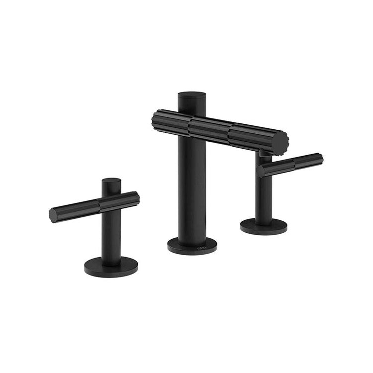 Gessi Einlassen Waschbecken Gruppe H. 15,8 cm, ohne Ablauf, mit Flexschläuchen, schwarz matt INCASTRI 75014#299