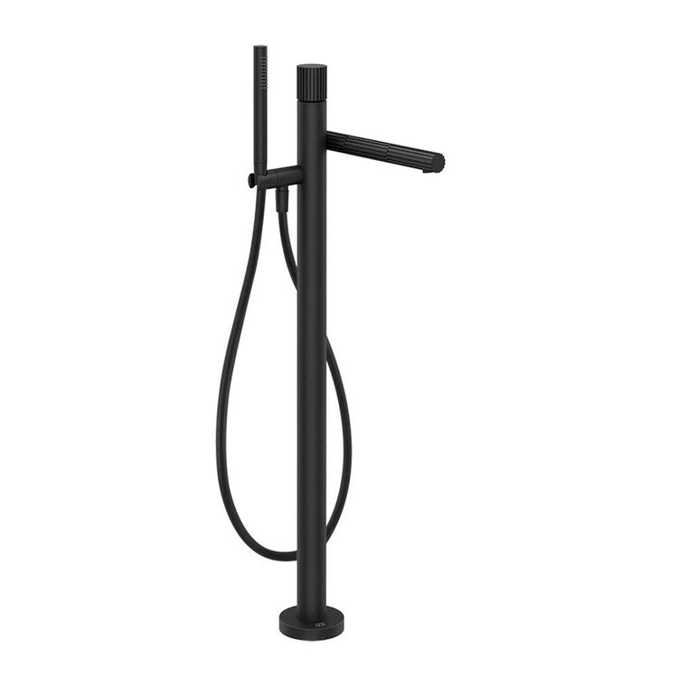 Gessi Wannenmischer, mechanisches Mischen, mit automatischem Umsteller und kalkresistenter Handbrause, Schwarz matt INCASTRI 75028#299