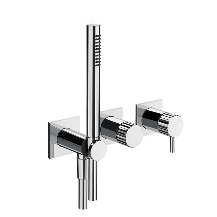 Gessi Duschmischer mit zwei Wegen, mechanische Mischung, mit Handbrause, Chromfinish INCASTRI 75036#031