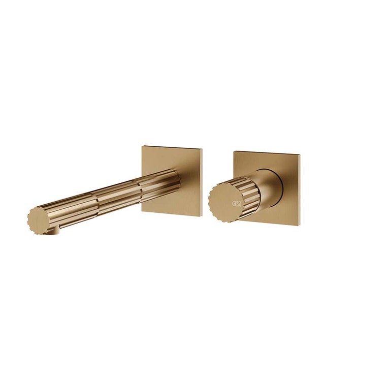 Gessi Einlassen Außenteil Wandwaschbeckenmischer T. 22,4 cm, ohne Einbaukörper, Finish Warm Bronze gebürstet PVD INCASTRI 75088#726