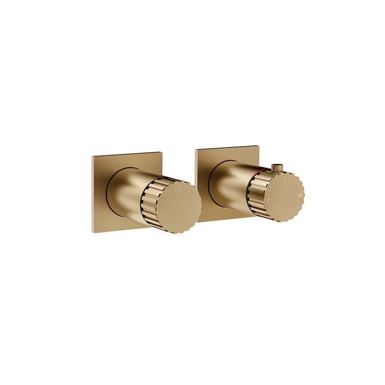 Gessi Duschmischer mit zwei Wegen, thermostatische Mischung, Finish Warm Bronze gebürstet PVD INCASTRI 75134#726