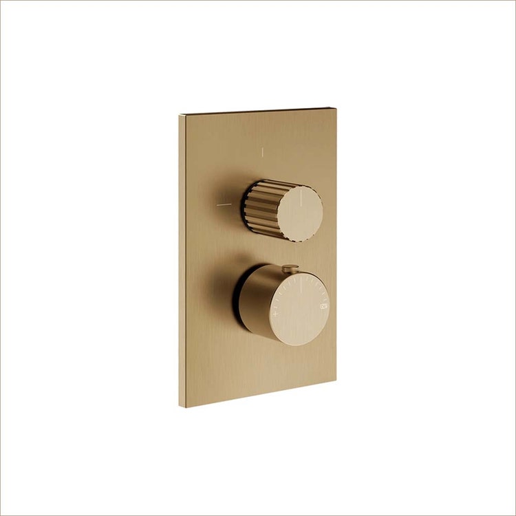 Gessi Wand-Duschmischer mit zwei Wegen, Thermostatmischung, Oberfläche warm gebürstetes Bronze PVD INCASTRI 75135#726