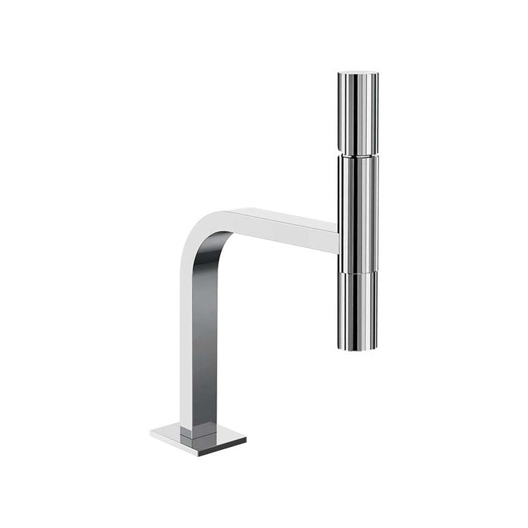 Gessi Einspritze Waschtischarmatur H. 31,1 cm, ohne Ablauf, mit flexiblen Schläuchen, Chromoberfläche INCASTRI 75202#031