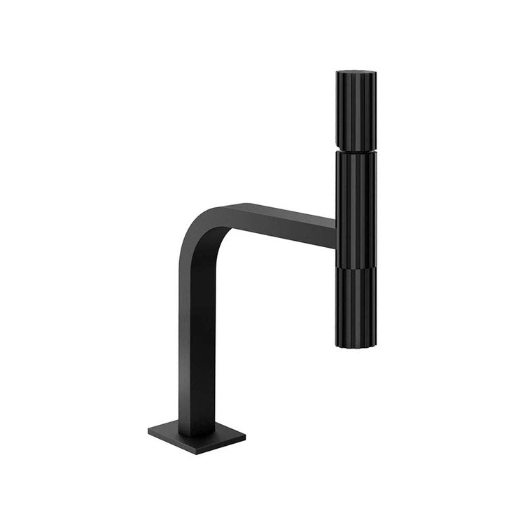 Gessi Einspritzungen Waschbeckenmischer H. 31,1 cm, ohne Abfluss, mit Flexschläuchen, Farbe Schwarz matt INCASTRI 75202#299