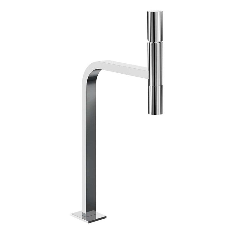 Gessi Einspritzungen Waschtischarmatur H. 46,1 cm, ohne Abfluss, mit Flexschläuchen, Chrom-Finish INCASTRI 75204#031