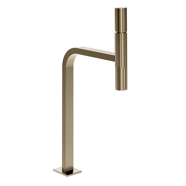 Gessi Einspritzungen Waschbeckenmischer H. 46,1 cm, ohne Abfluss, mit Flexschläuchen, Finish Finox gebürstetes Nickel INCASTRI 75204#149