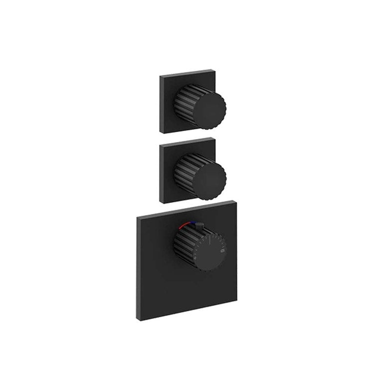 Gessi Thermostatmischer Hochdurchlauf Wandmontage 2 unabhängige Ausgänge, schwarz matt Finish INCASTRI 75304#299