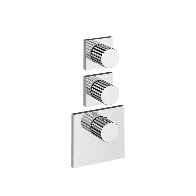 Gessi Thermostat-Register für hohe Durchflussrate, Wandmontage, 2 unabhängige Ausgänge, Chromoberfläche INCASTRI 75304#031