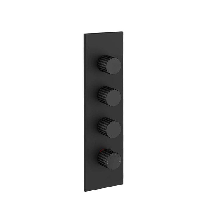 Gessi Thermostatmischer mit hoher Durchflussrate, Wandmontage, 3 unabhängige Ausgänge, Farbe Schwarz matt INCASTRI 75316#299