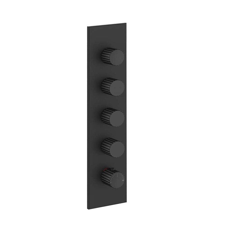 Gessi Einspritze Thermostatmischer mit hoher Durchflussrate, wandmontiert, 4 unabhängige Ausgänge, Farbe Schwarz matt INCASTRI 75318#299