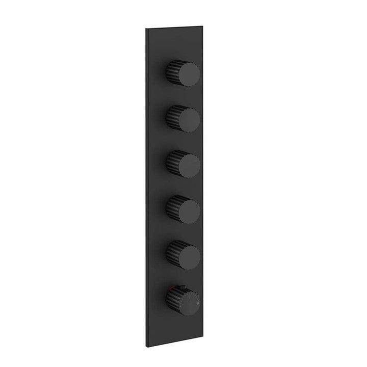 Gessi Einspritze Thermostatmischer mit hoher Durchflussrate für die Wand, 5 unabhängige Ausgänge, Schwarz matt INCASTRI 75320#299