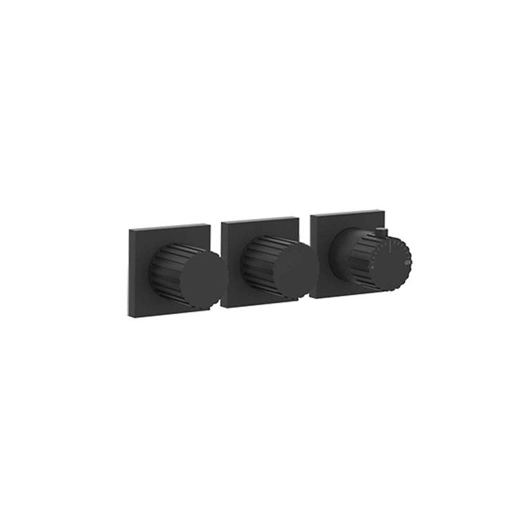 Gessi Wand-Duschmischer mit zwei Wegen, thermostatische Mischfunktion, Schwarz matt INCASTRI 75334#299