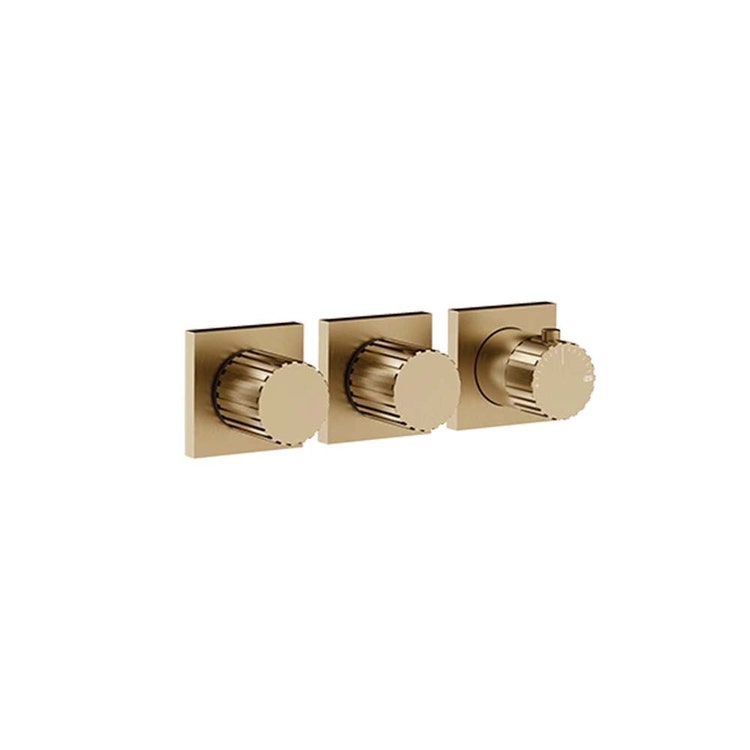 Gessi Wand-Duschmischer mit zwei Wegen, Thermostatmischung, Oberfläche warm gebürstetes Bronze PVD INCASTRI 75334#726