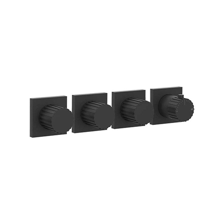 Gessi Wand-Duschmischer mit drei Wegen, thermostatische Mischung, Schwarz matt INCASTRI 75336#299