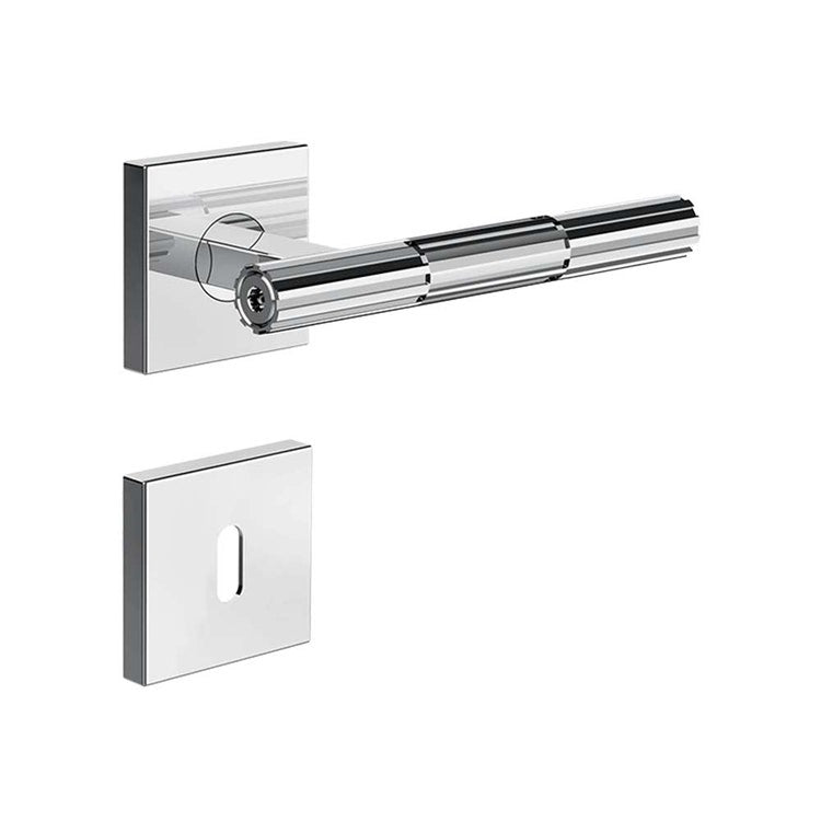 Gessi Einlass Türgriff mit kleinem Rosetten und Schlüsselloch für Patentverschluss, Chromfinish INCASTRI 75540#031