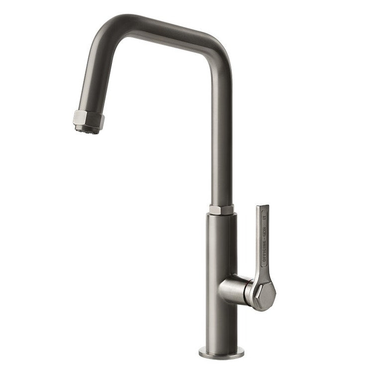 Gessi Einhandmischer mit schwenkbarem Auslauf, Finox-Oberfläche OFFICINE 60051#149