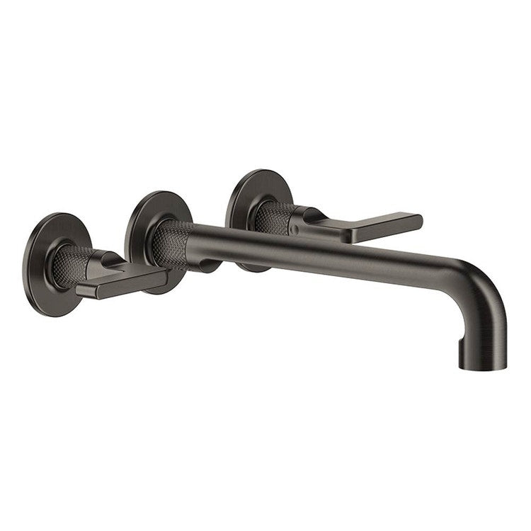 Gessi Waschtischgruppe T. 27 cm, drei Wandlöcher, ohne Ablauf, Oberfläche Black Metal Brushed PVD INCISO 58092#707
