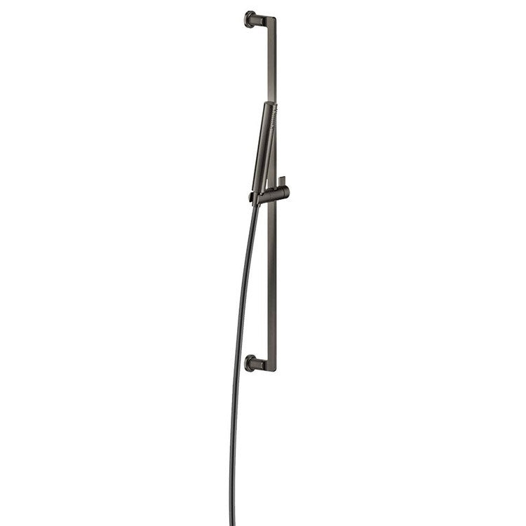 Gessi Auf- und Absteckstange mit Kalkschutz-Handbrause und 150 cm Schlauch, schwarz gebürstete Metalloberfläche PVD INCISO 58145#707