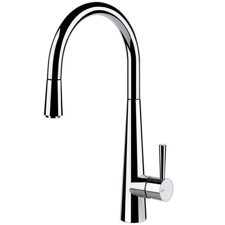 Gessi Einhandmischer, mit schwenkbarem Auslauf und ausziehbarer Brause, Chromoberfläche JUST 20577#031