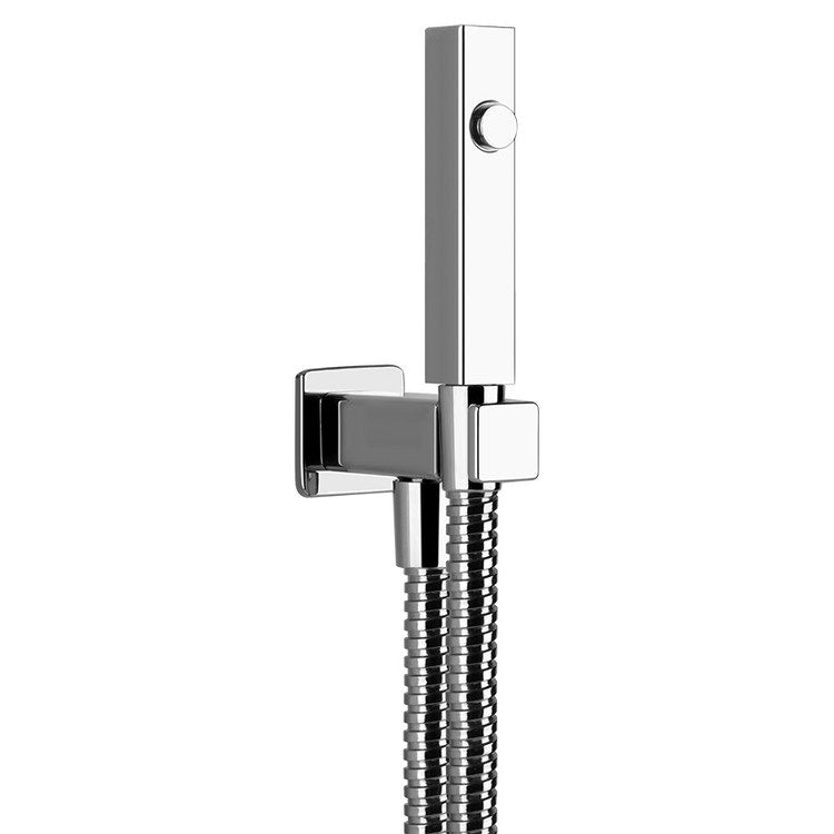 Gessi Rechteckige Gessi-Duschbürste mit Wasserstrahl zur Wandmontage, mit 1/2" Anschluss, Chromoberfläche RETTANGOLO 33823#031