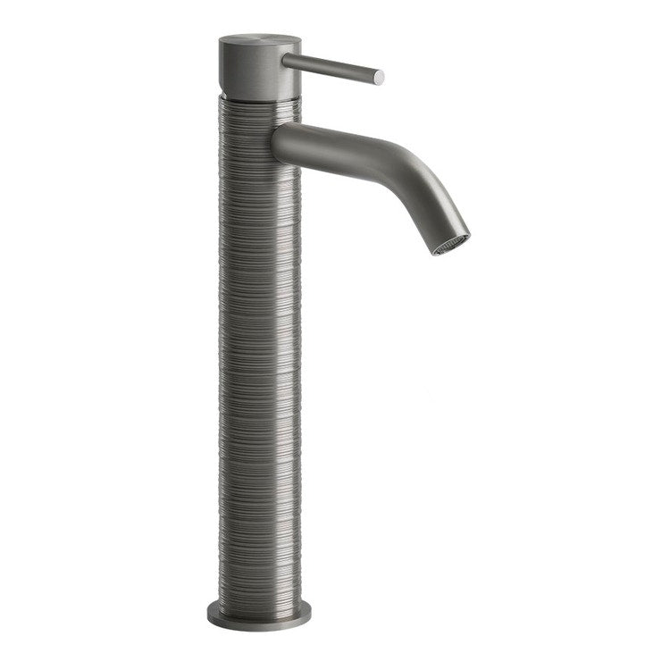 Gessi Waschtischmischer T. 16 cm, ohne Ablauf, mit Anschlussflexschläuchen, Oberfläche Steel Brushed 316 TRAME 54309#239