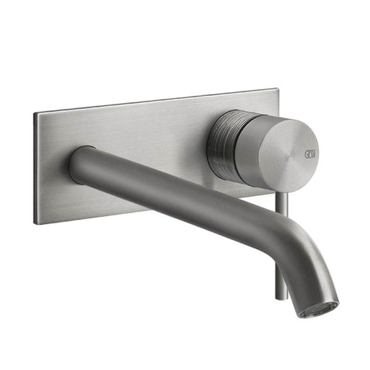 Gessi Wand-Waschtischarmatur T. 21 cm, ohne Ablauf, Finish steel brushed 316 TRAME 54390#239
