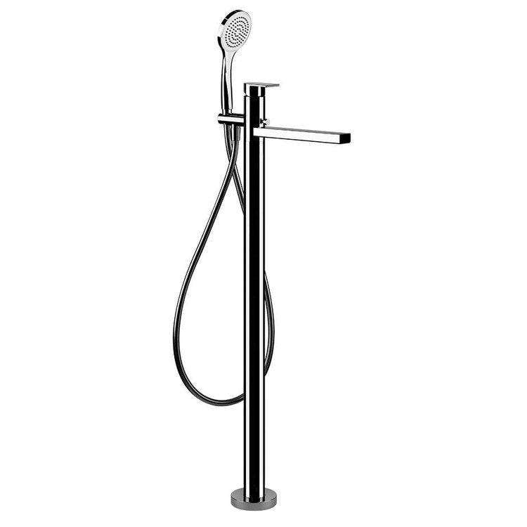 Gessi Standfuß außen Badewanne mit Handbrause, ohne Einbaukörper, Chromoberfläche MANZONI 24982#031
