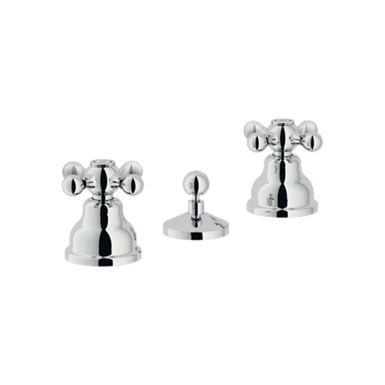 Nobili 3-Loch-Bidet-Armatur, mit Ablauf, Auslauf vom Flansch, Chromoberfläche GRAZIA GRC5015/1CR