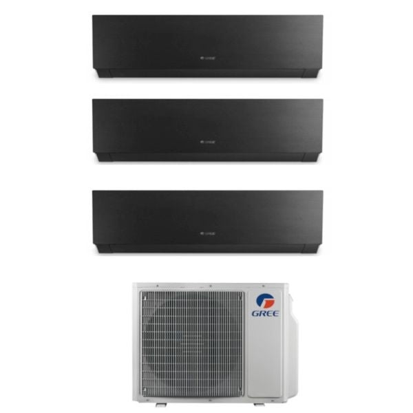 Gree Klimaanlage Clivia Black Trialsplit 9000+9000+9000+GWHD21NK6OO Inverter R-32 WLAN CLIVIA9-9-9B