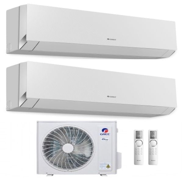 Gree Klimaanlage Clivia White Dualsplit 9000+9000+GWHD18NK6OO Inverter R-32 WLAN CLIVIA9+9W