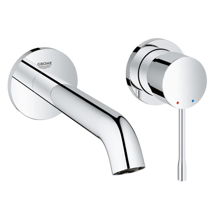 Grohe Wand-Bidetarmatur mit 2 Löchern, ohne Einbaukörper, Grohe EcoJoy®, AquaGuide, Chromoberfläche ESSENCE 19408001